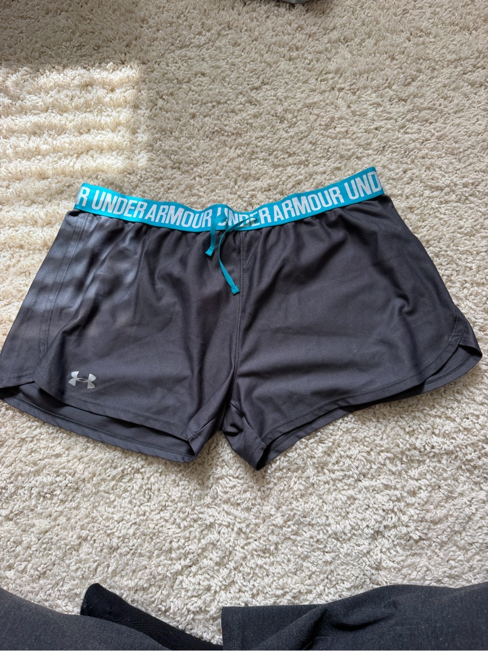 Under Armour Women’s Black Shorts with Teal Elastic Waistband